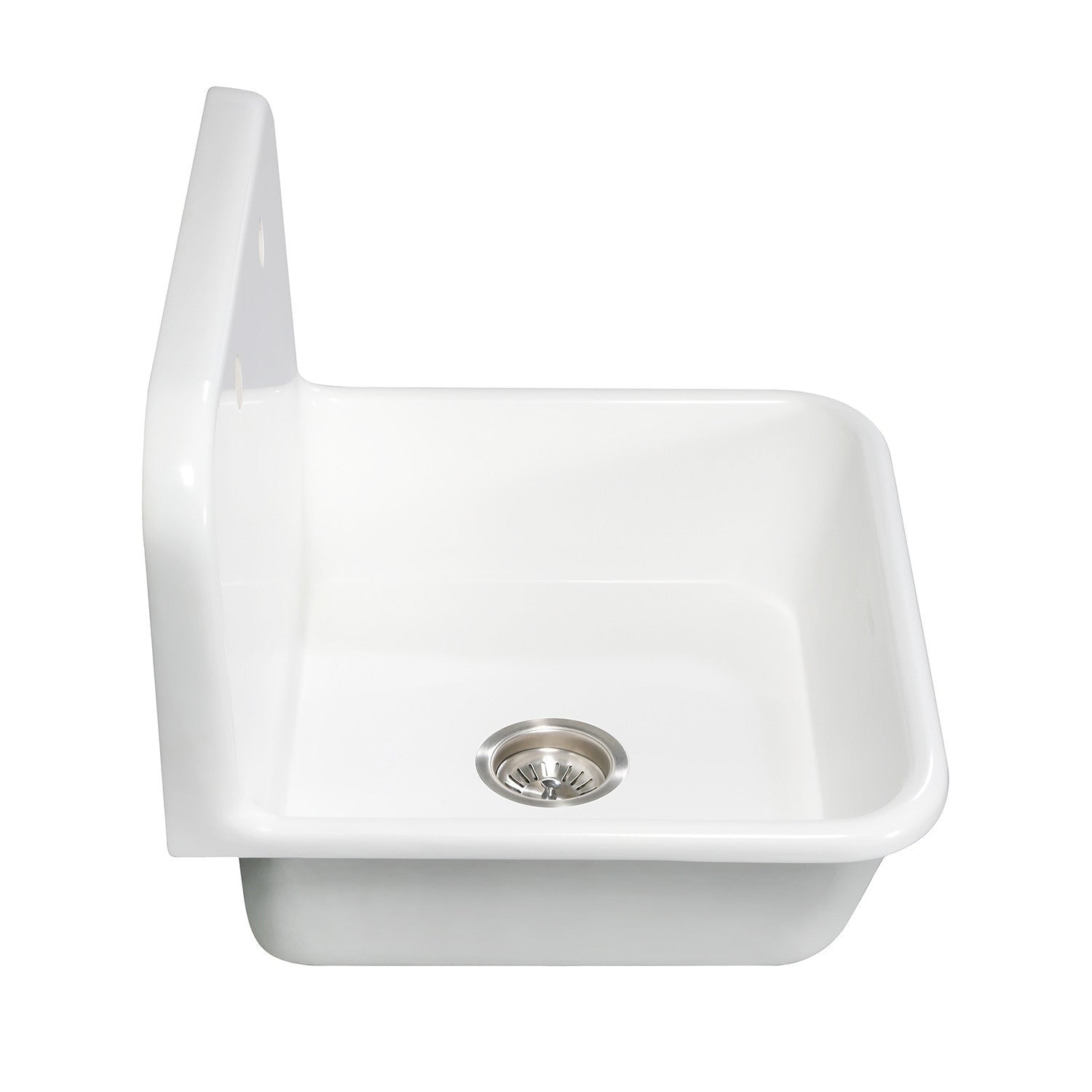 Kingston Brass Arcticstone 24 in. Solid Surface Farmhouse Kitchen Sink with Backsplash, Matte White (GKTA242119) Matte White