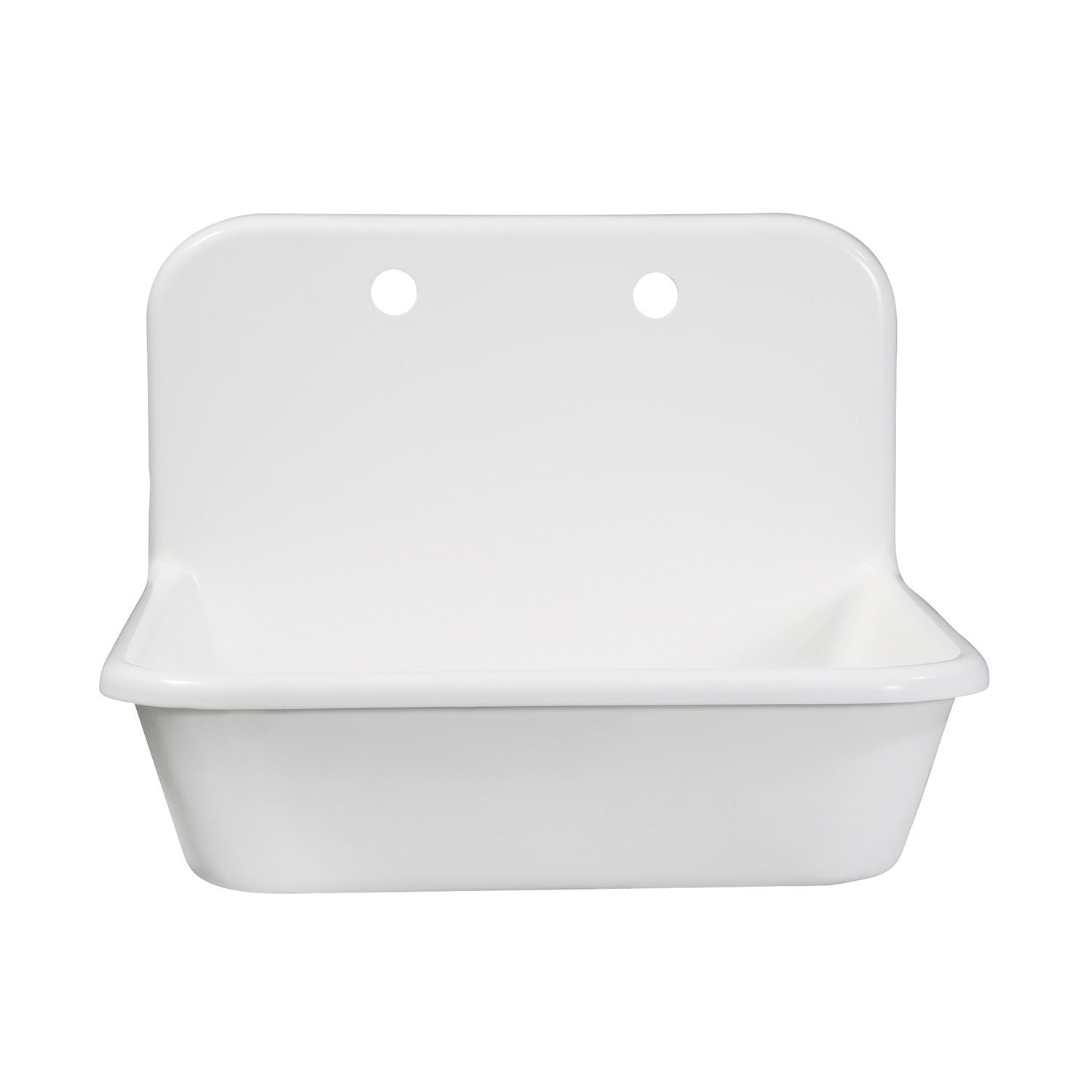 Kingston Brass Arcticstone 24 in. Solid Surface Farmhouse Kitchen Sink with Backsplash, Matte White (GKTA242119) Matte White