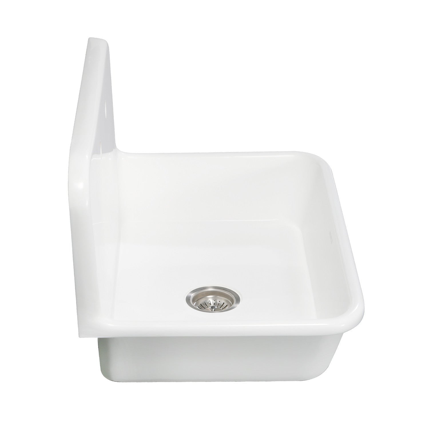 Kingston Brass Arcticstone 30 in. Solid Surface Farmhouse Kitchen Sink with Backsplash, Matte White (GKTA302119) Matte White