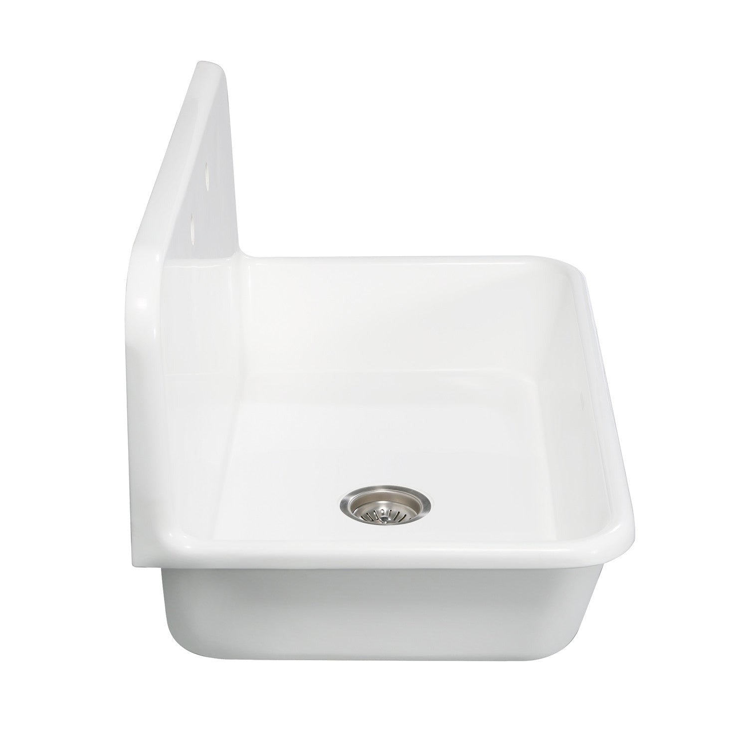 Kingston Brass Arcticstone 36 in. Solid Surface Farmhouse Kitchen Sink with Backsplash, Matte White (GKTA362119) Matte White