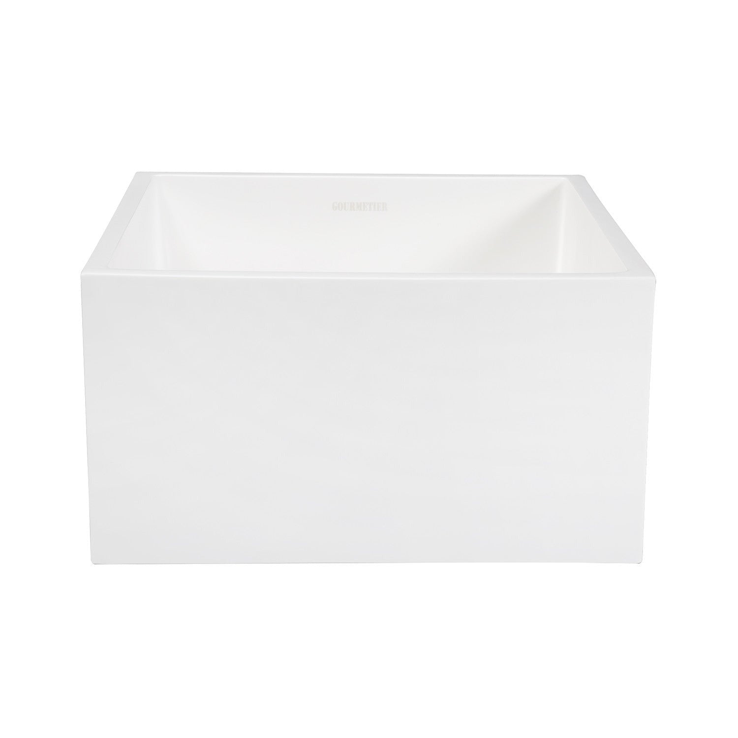 Kingston Brass Arcticstone 15 in. Undermount Solid-Surface Square Single Bowl Bar Sink with Drain, Matte White (GKUSA15158) Matte White