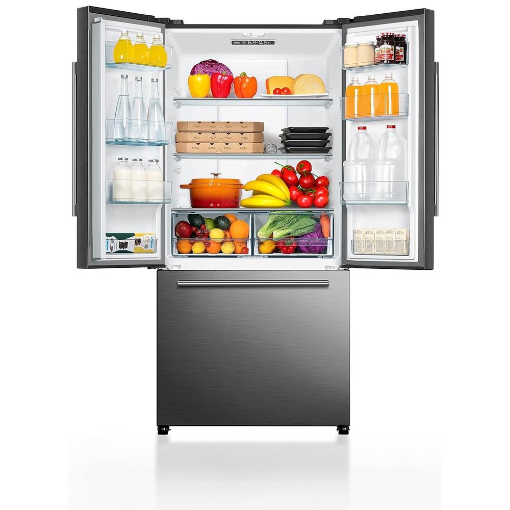 Galanz 33 in. 18-Cu. Ft Counter Depth 3-Door French Door Refrigerator In Stainless (GLR18FS5S16) 