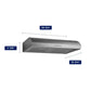 Hauslane Chef 30 in. Convertible Stainless Steel Under Cabinet Range Hood (UC-B018SS-30) dimensional diagram with measurements.