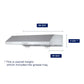 Hauslane Chef 30 in. Ducted Stainless Steel Under Cabinet Range Hood (UC-C100SS-30) dimensional diagram with measurements.
