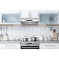 Hauslane Chef 30 in. Ducted Stainless Steel Under Cabinet Range Hood (UC-PS10SS-30) lifestyle, in a modern kitchen.