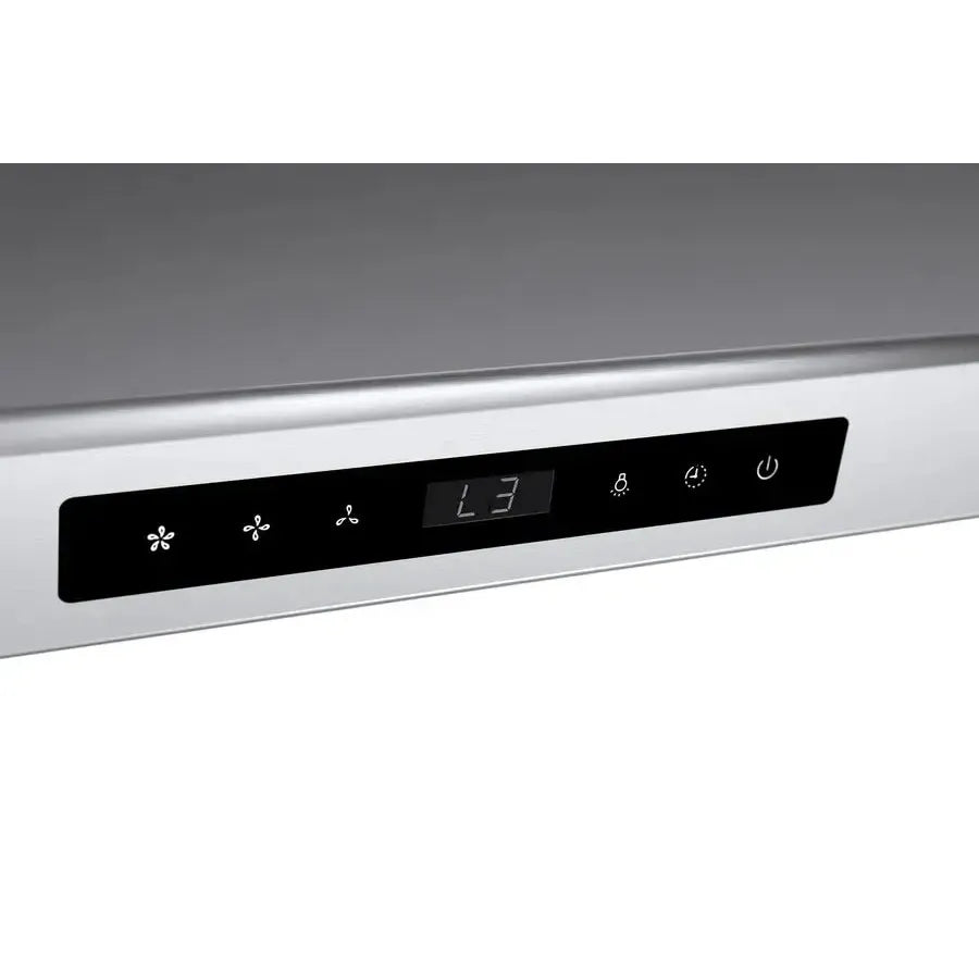 Hauslane Chef 30 in. Ducted Stainless Steel Under Cabinet Range Hood (UC-PS10SS-30) touch controls.