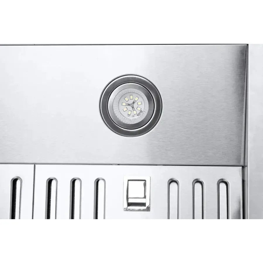 Hauslane Chef 30 in. Ducted Stainless Steel Under Cabinet Range Hood (UC-PS10SS-30) LED lighting.