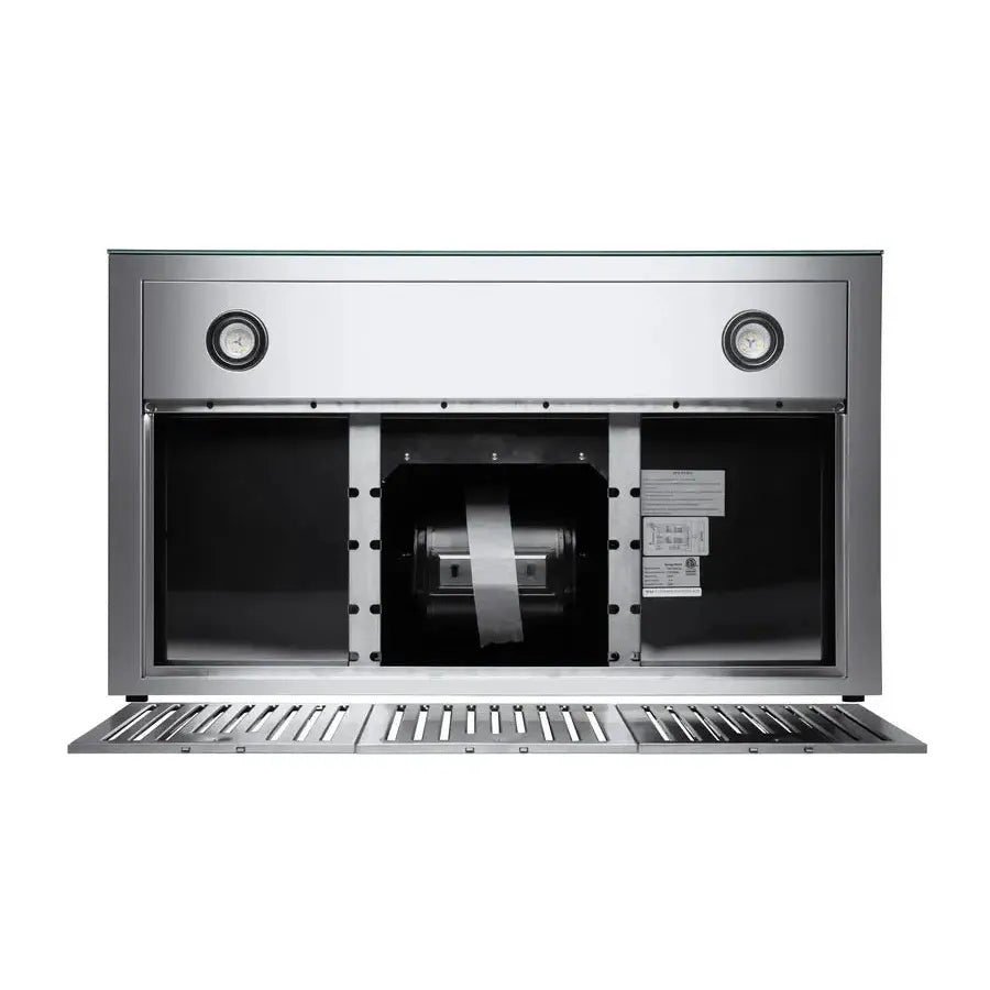 Hauslane Chef Convertible Stainless Steel Wall-Mount Range Hood (WM-739SS) detail, internal motor.
