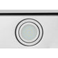 Hauslane Chef Convertible Stainless Steel Wall Mount Range Hood with Size Options (WM-600SS) close-up, LED lighting.