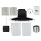 Hauslane Chef Convertible Stainless Steel Wall Mount Range Hood (WM-639SS) with included parts and hardware.