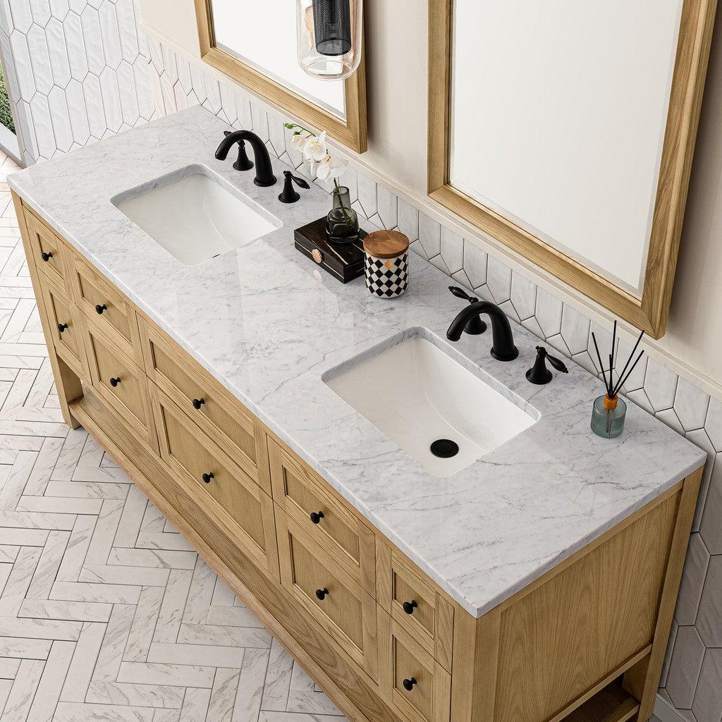 James Martin Vanities Breckenridge Collection 72 in. Double Vanity in Light Natural Oak with Countertop Options