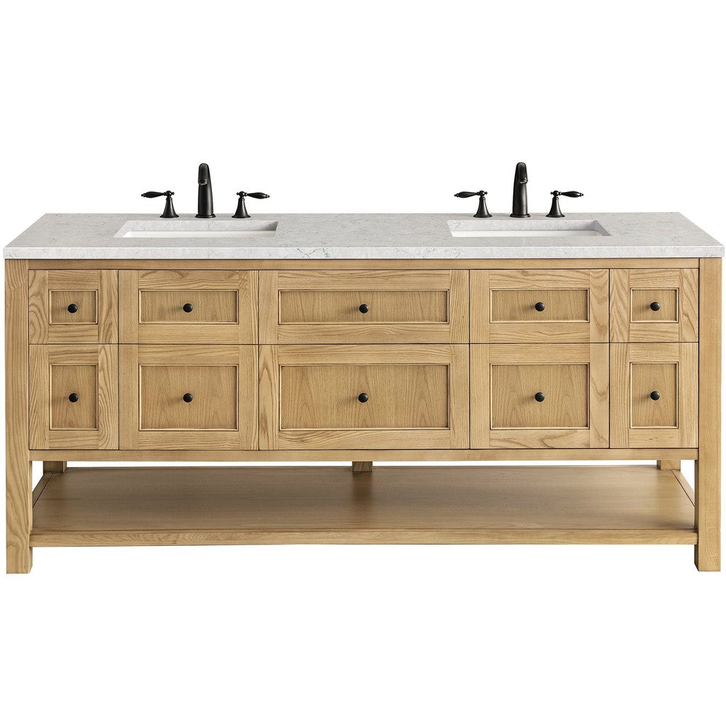 James Martin Vanities Breckenridge Collection 72 in. Double Vanity in Light Natural Oak with Countertop Options