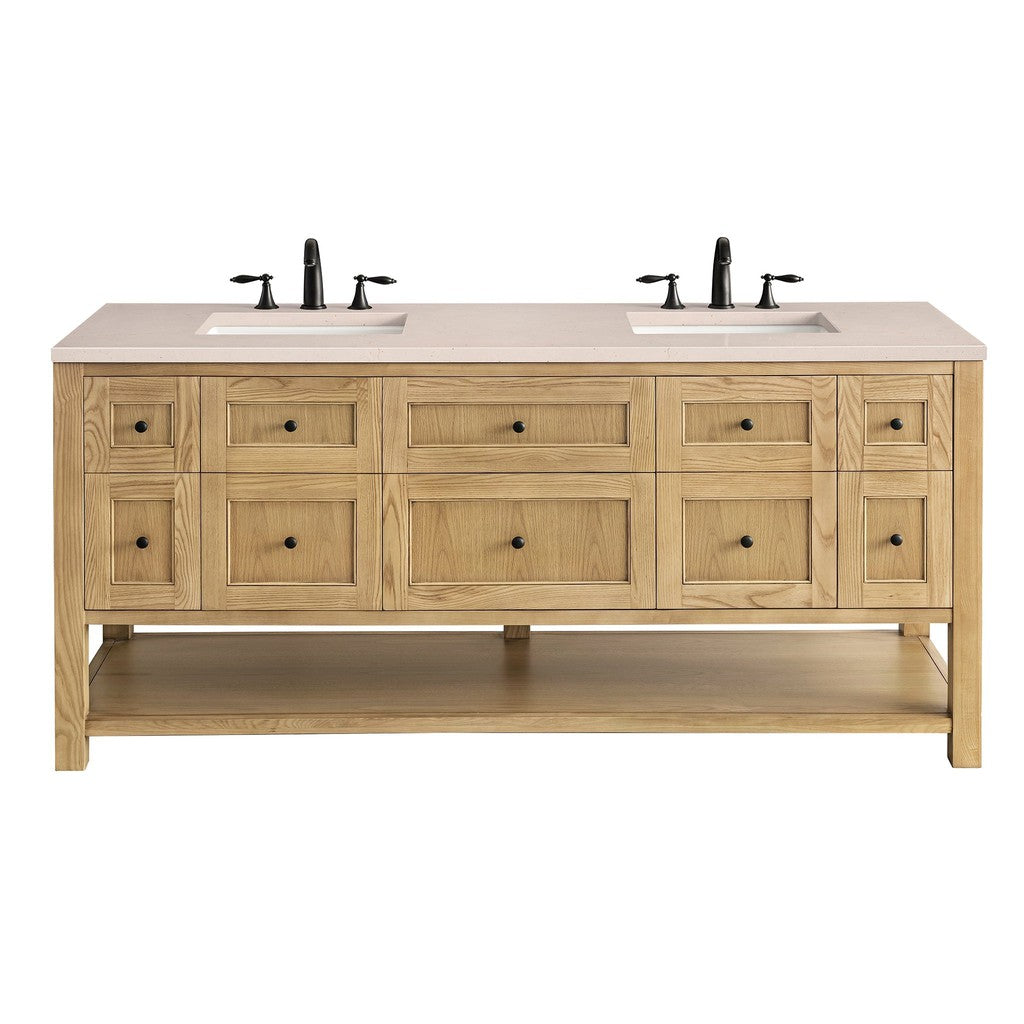 James Martin Vanities Breckenridge Collection 72 in. Double Vanity in Light Natural Oak with Countertop Options 