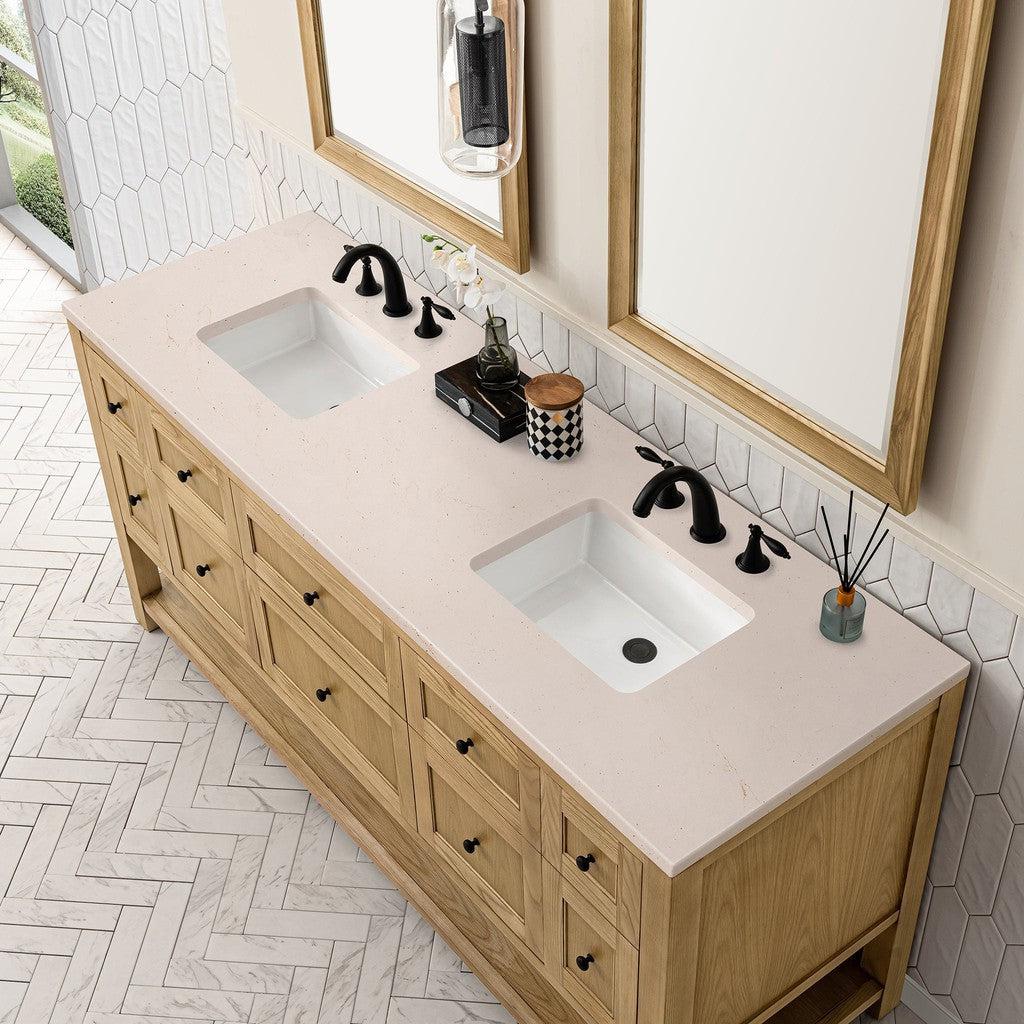 James Martin Vanities Breckenridge Collection 72 in. Double Vanity in Light Natural Oak with Countertop Options 