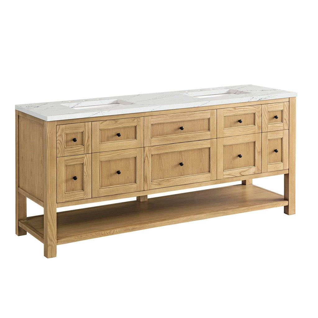 James Martin Vanities Breckenridge Collection 72 in. Double Vanity in Light Natural Oak with Countertop Options