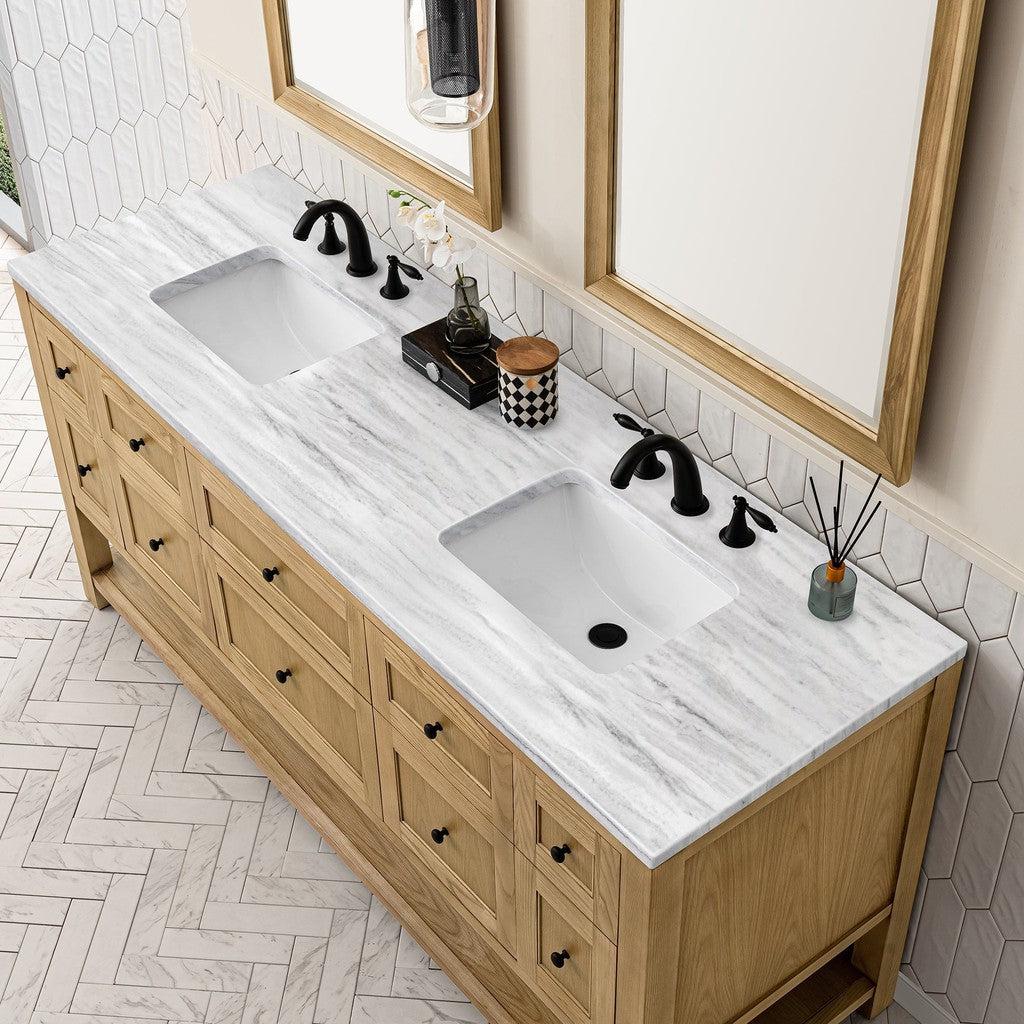 James Martin Vanities Breckenridge Collection 72 in. Double Vanity in Light Natural Oak with Countertop Options 