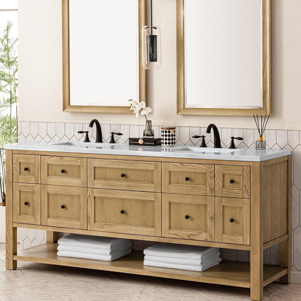 James Martin Vanities Breckenridge Collection 72 in. Double Vanity in Light Natural Oak with Countertop Options