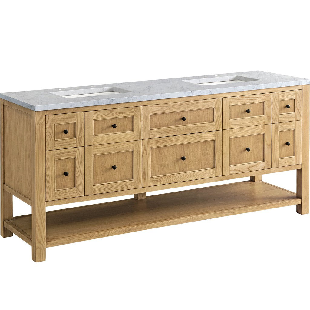 James Martin Vanities Breckenridge Collection 72 in. Double Vanity in Light Natural Oak with Countertop Options