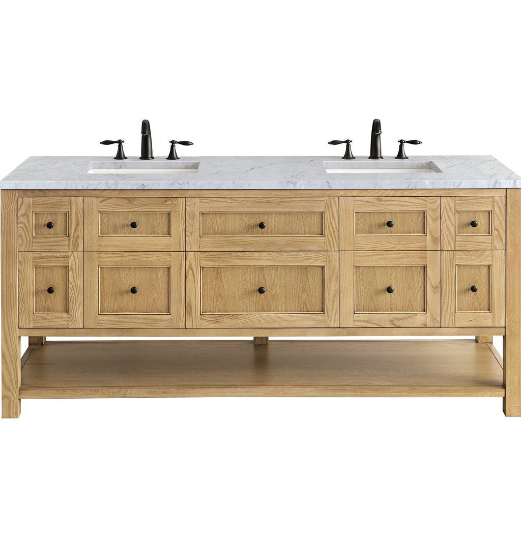 James Martin Vanities Breckenridge Collection 72 in. Double Vanity in Light Natural Oak with Countertop Options