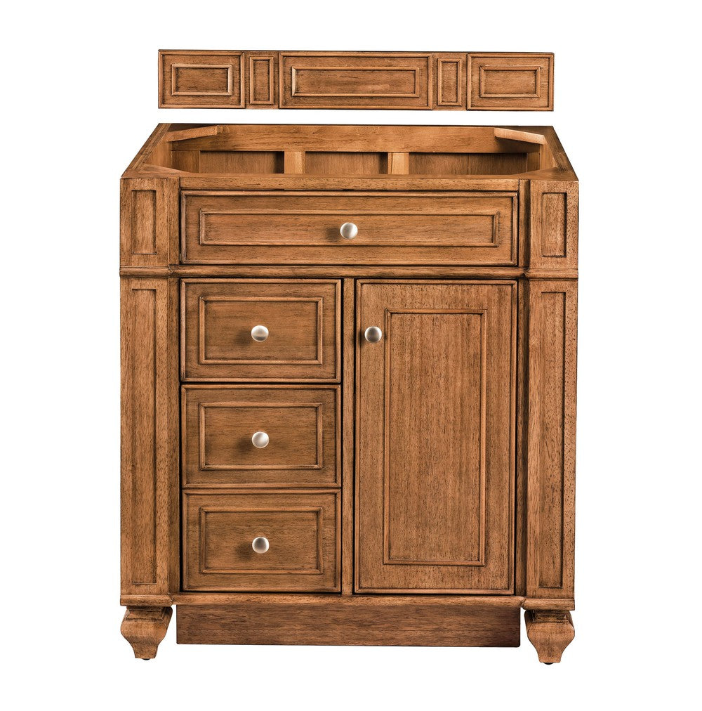 James Martin Vanities Bristol Collection 30 in. Single Vanity in Saddle Brown, Cabinet Only 