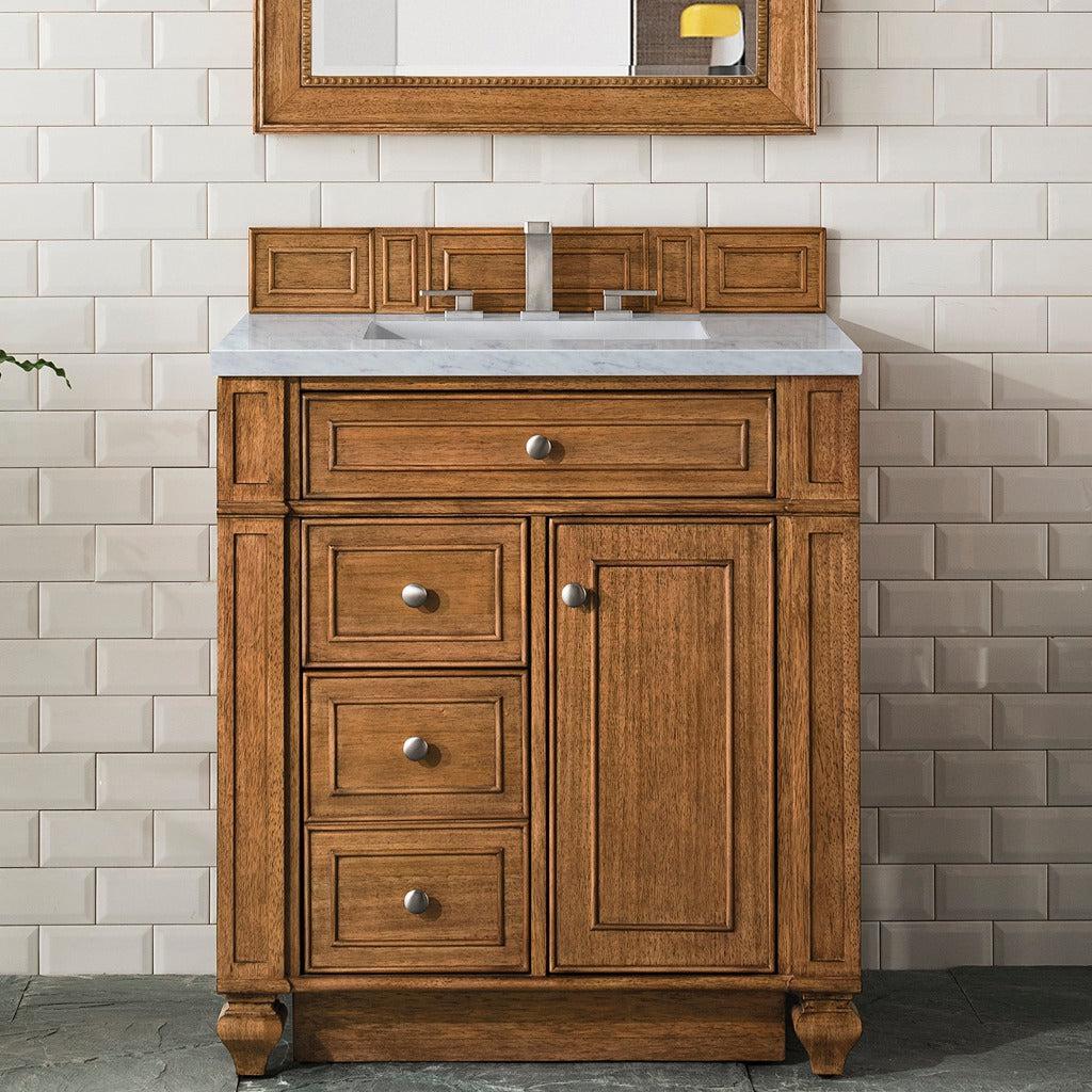 James Martin Vanities Bristol Collection 30 in. Single Vanity in Saddle Brown with Countertop Options