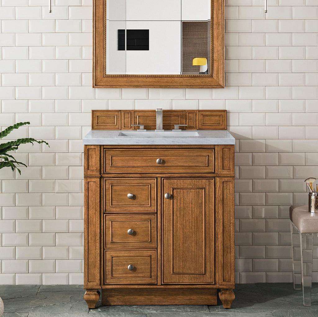 James Martin Vanities Bristol Collection 30 in. Single Vanity in Saddle Brown with Countertop Options 