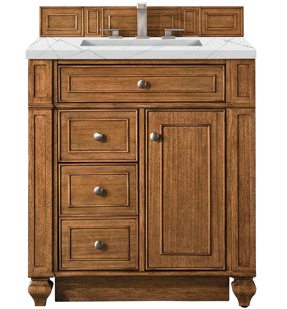 James Martin Vanities Bristol Collection 30 in. Single Vanity in Saddle Brown with Countertop Options