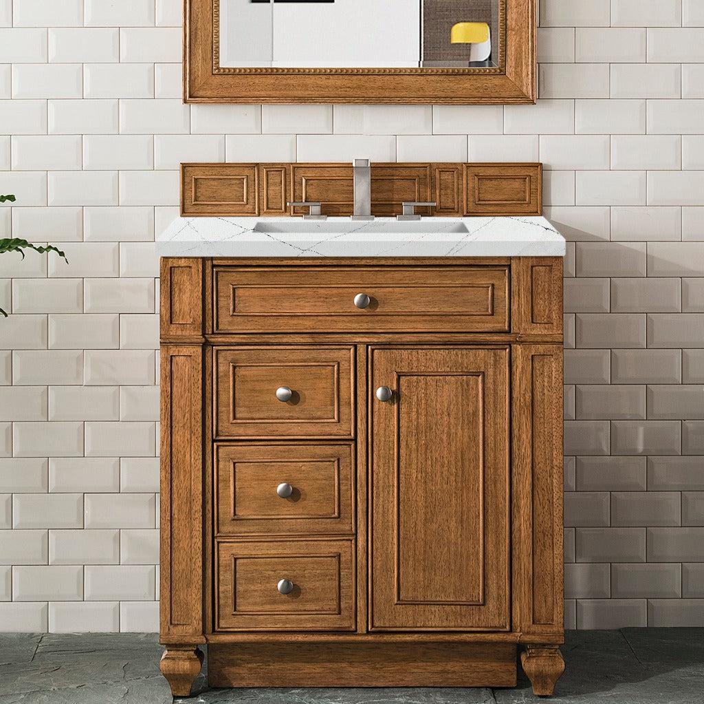 James Martin Vanities Bristol Collection 30 in. Single Vanity in Saddle Brown with Countertop Options