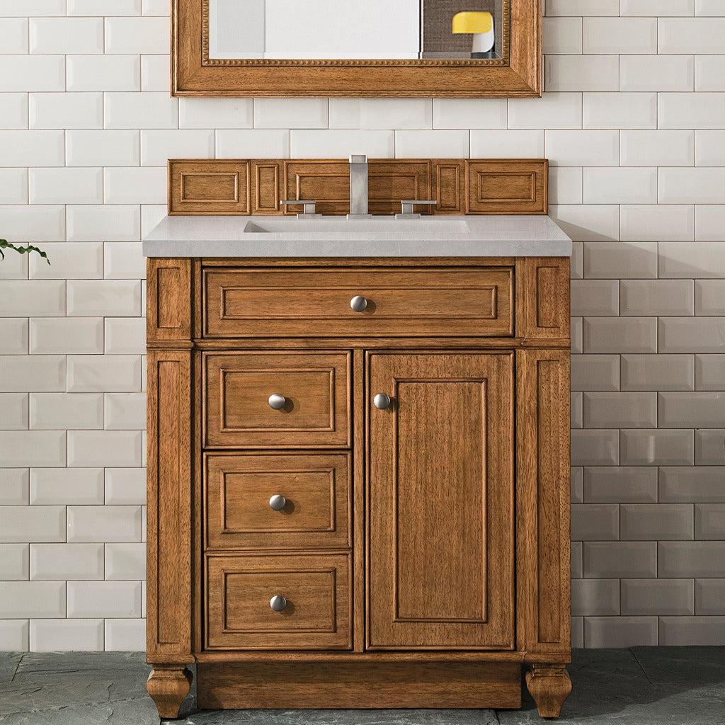 James Martin Vanities Bristol Collection 30 in. Single Vanity in Saddle Brown with Countertop Options 