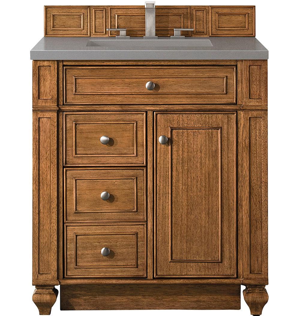 James Martin Vanities Bristol Collection 30 in. Single Vanity in Saddle Brown with Countertop Options