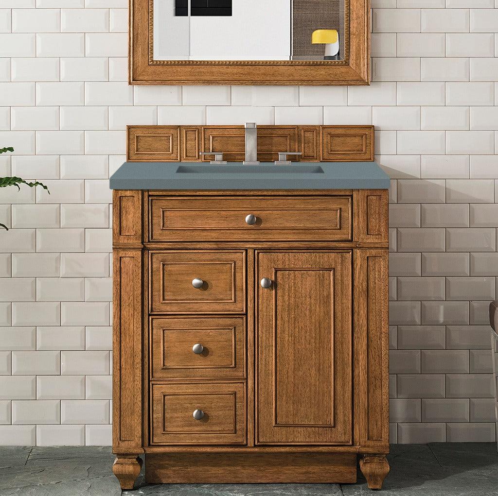 James Martin Vanities Bristol Collection 30 in. Single Vanity in Saddle Brown with Countertop Options 