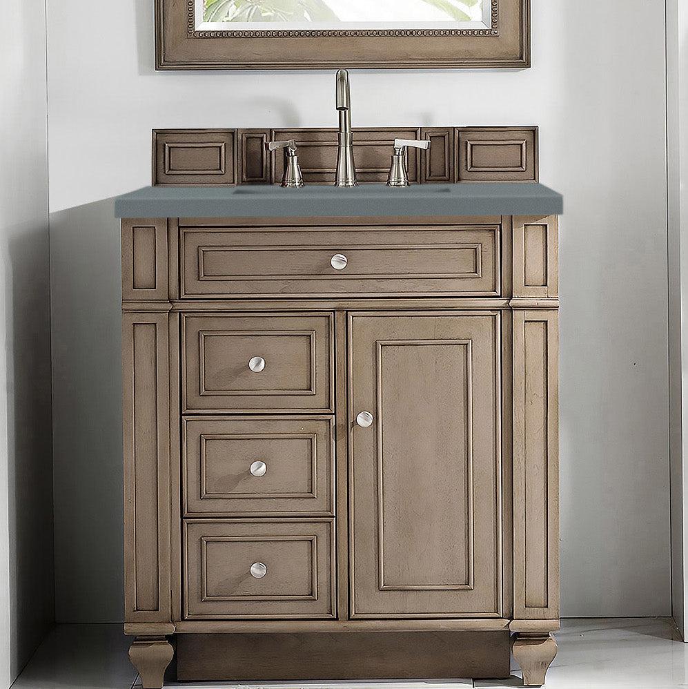 James Martin Vanities Bristol Collection 30 in. Single Vanity in Whitewashed Walnut with Countertop Options 