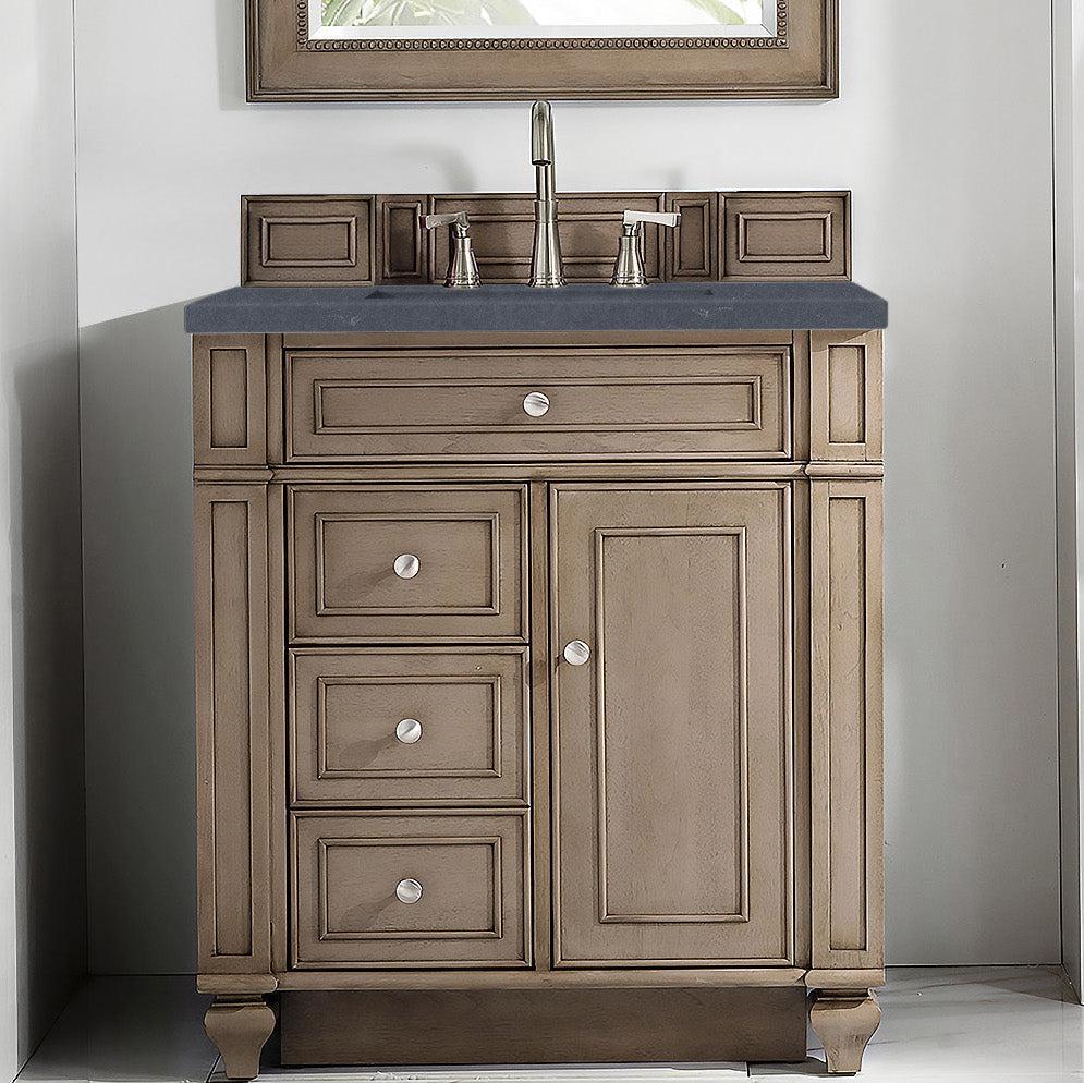 James Martin Vanities Bristol Collection 30 in. Single Vanity in Whitewashed Walnut with Countertop Options 