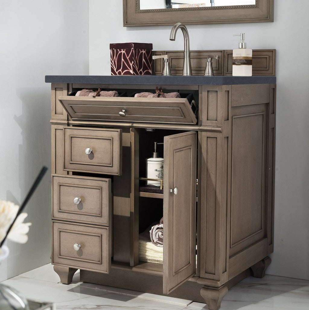 James Martin Vanities Bristol Collection 30 in. Single Vanity in Whitewashed Walnut with Countertop Options 