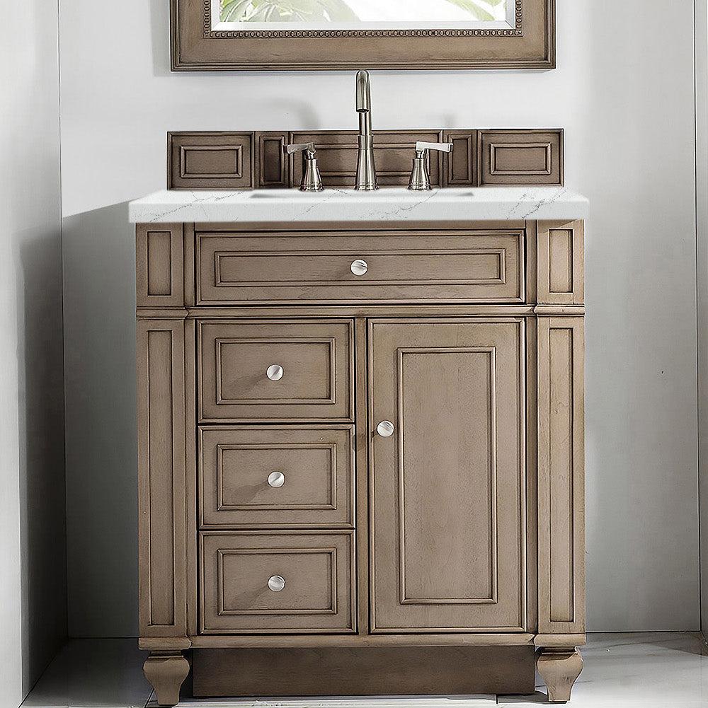 James Martin Vanities Bristol Collection 30 in. Single Vanity in Whitewashed Walnut with Countertop Options