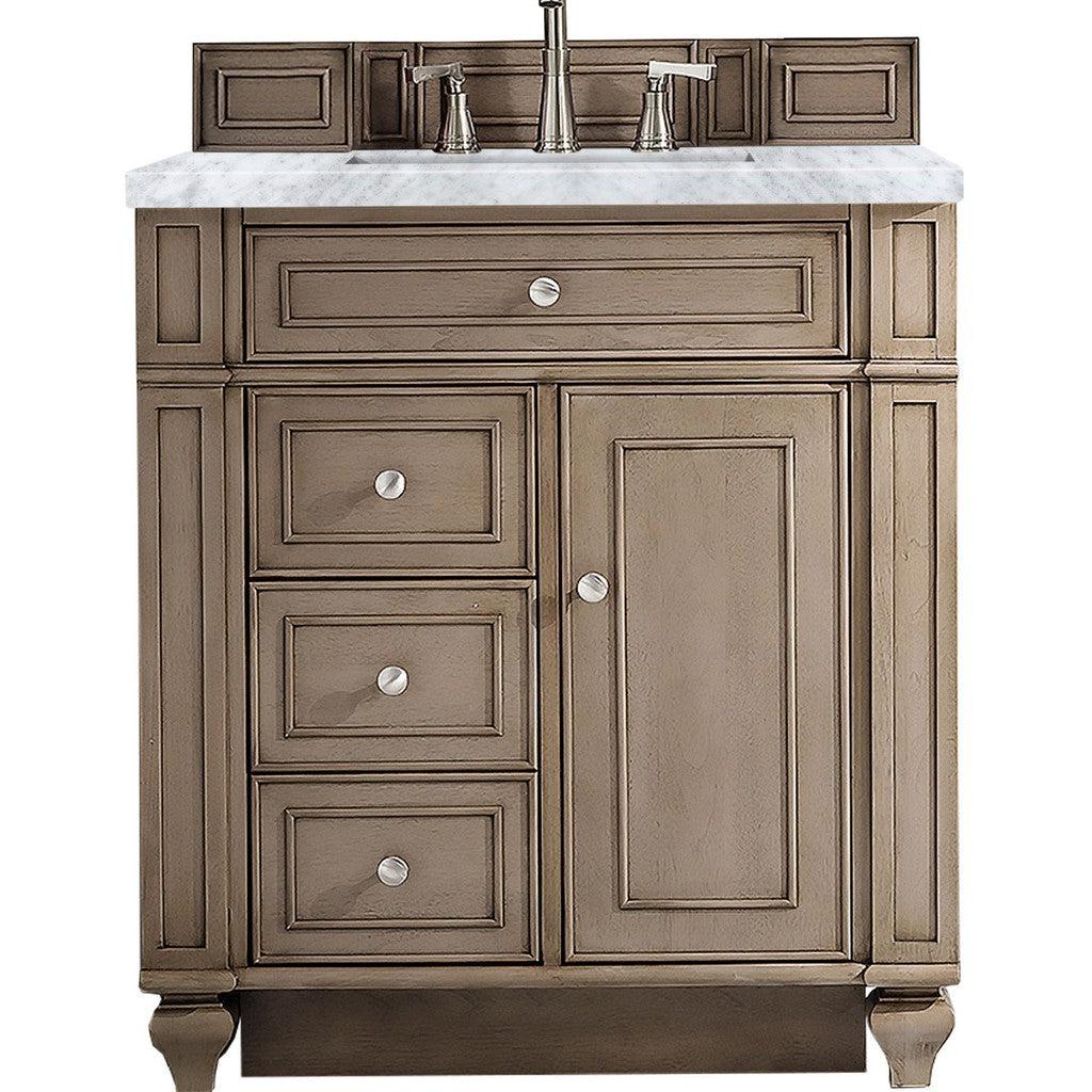 James Martin Vanities Bristol Collection 30 in. Single Vanity in Whitewashed Walnut with Countertop Options