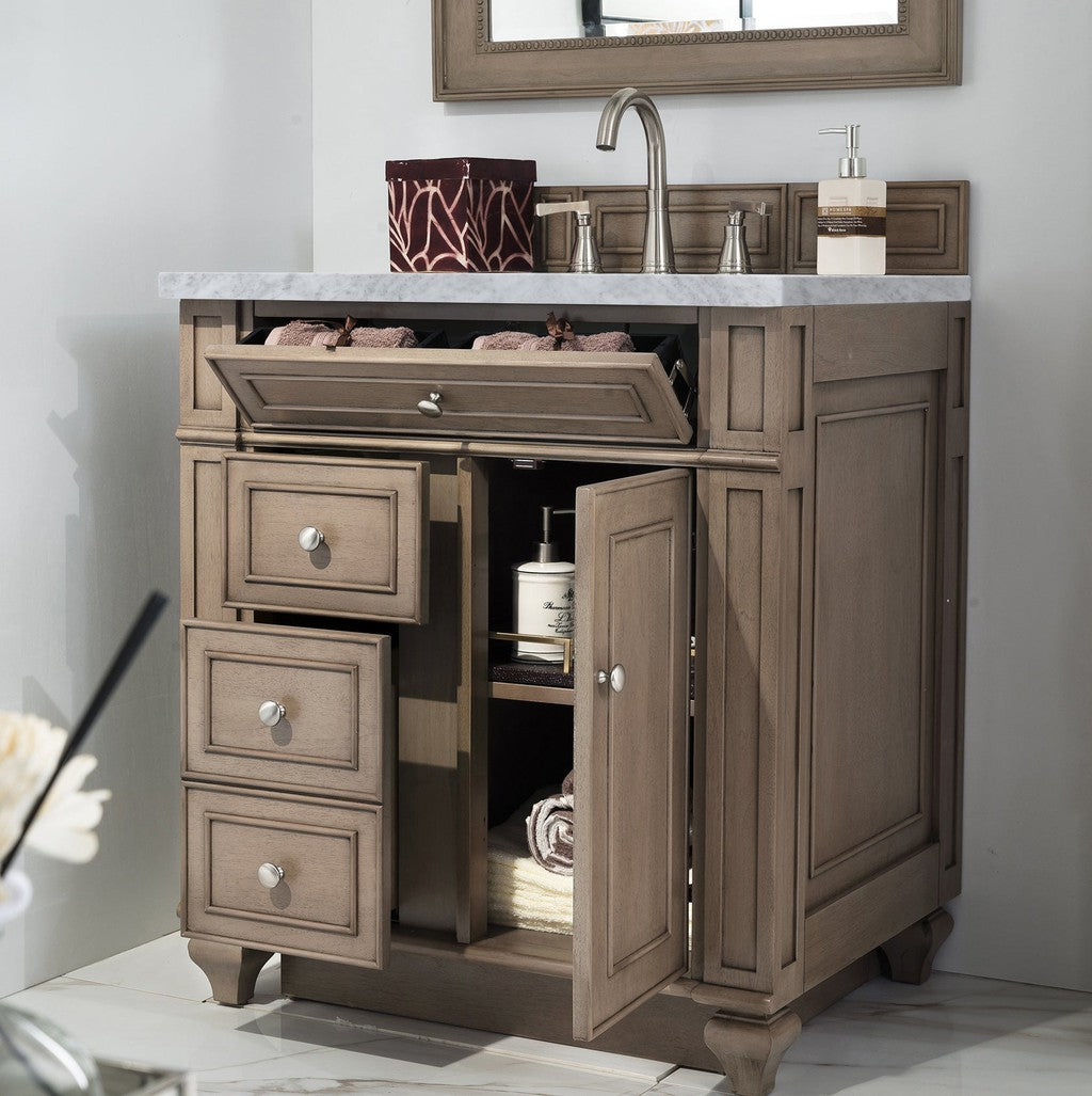 James Martin Vanities Bristol Collection 30 in. Single Vanity in Whitewashed Walnut with Countertop Options