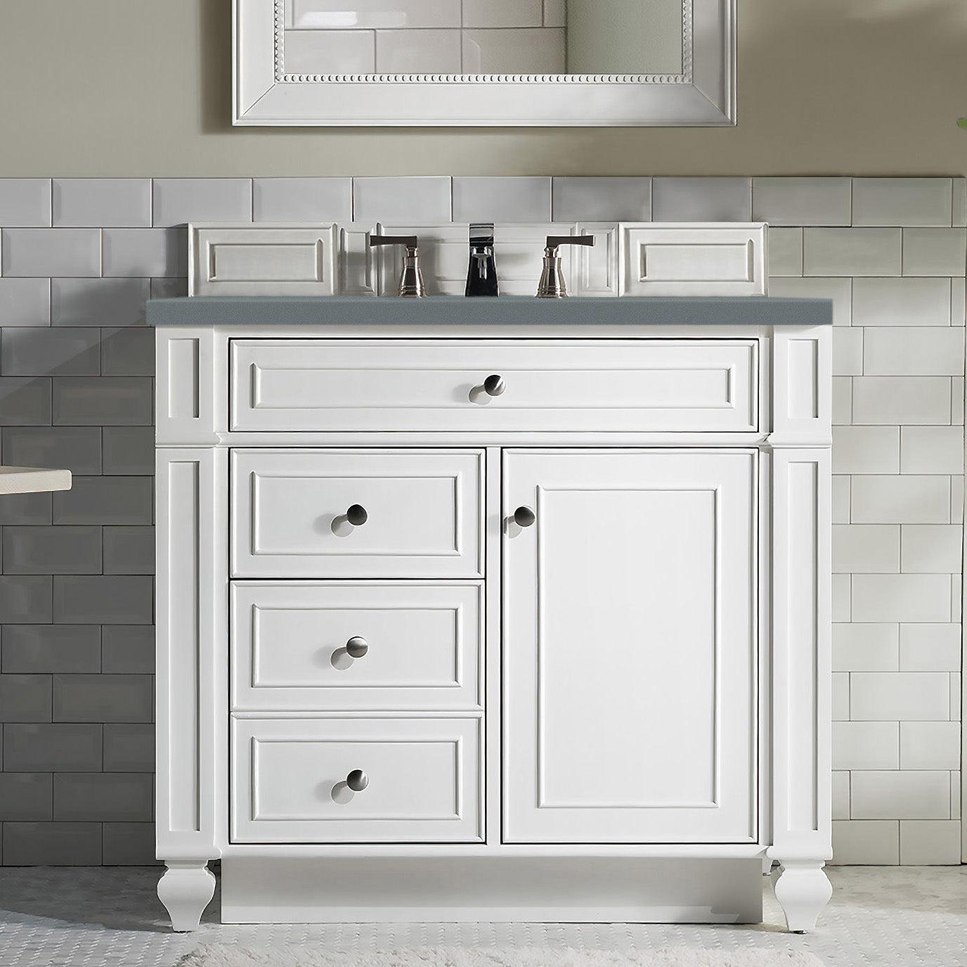 James Martin Vanities Bristol Collection 36 in. Single Vanity in Bright White with Countertop Options 