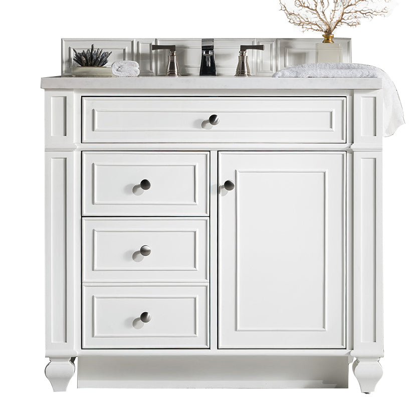 James Martin Vanities Bristol Collection 36 in. Single Vanity in Bright White with Countertop Options