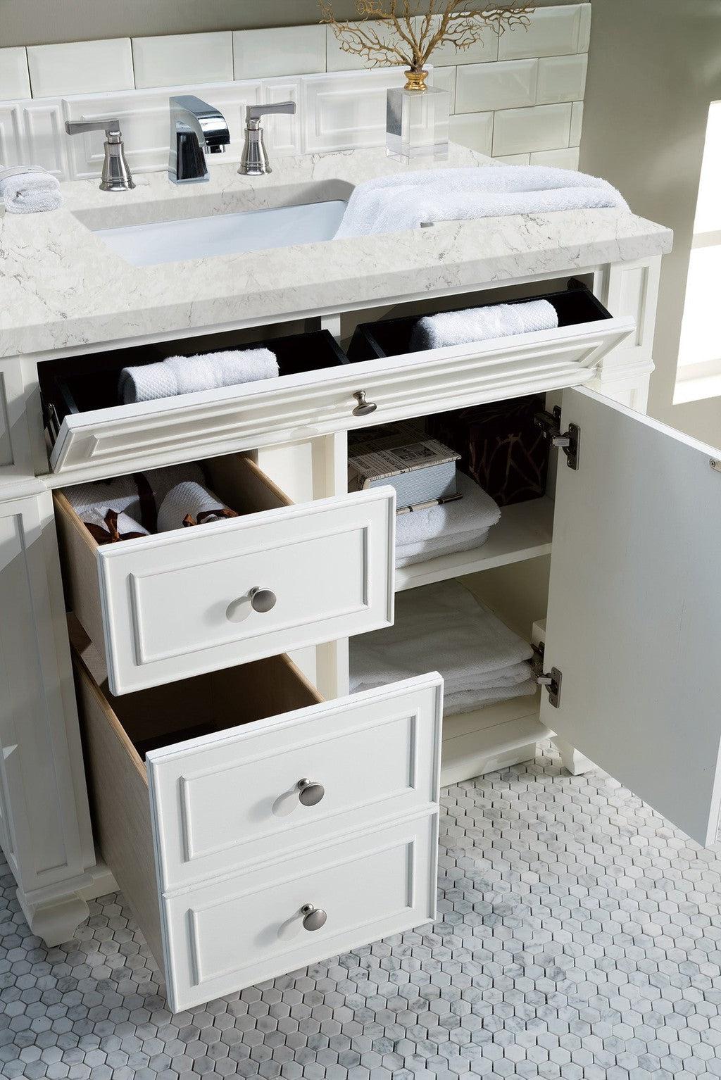 James Martin Vanities Bristol Collection 36 in. Single Vanity in Bright White with Countertop Options