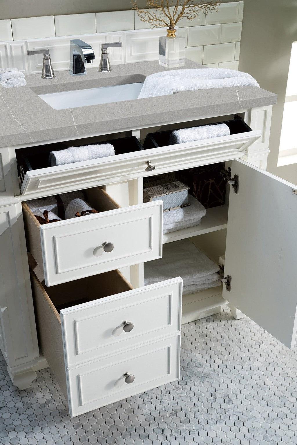 James Martin Vanities Bristol Collection 36 in. Single Vanity in Bright White with Countertop Options 