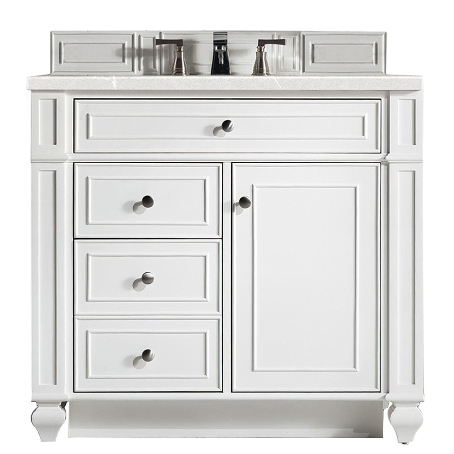 James Martin Vanities Bristol Collection 36 in. Single Vanity in Bright White with Countertop Options