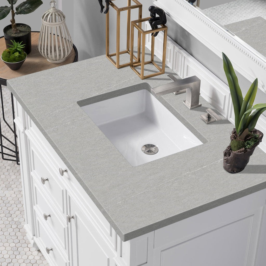 James Martin Vanities Bristol Collection 36 in. Single Vanity in Bright White with Countertop Options 