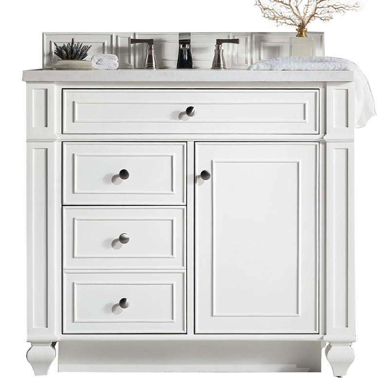 James Martin Vanities Bristol Collection 36 in. Single Vanity in Bright White with Countertop Options