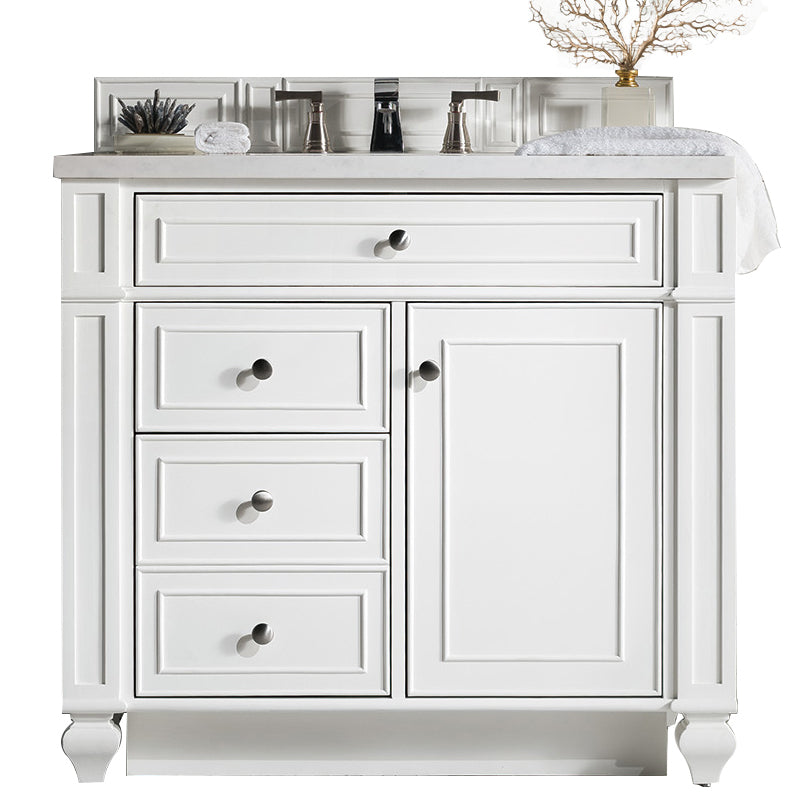 James Martin Vanities Bristol Collection 36 in. Single Vanity in Bright White with Countertop Options