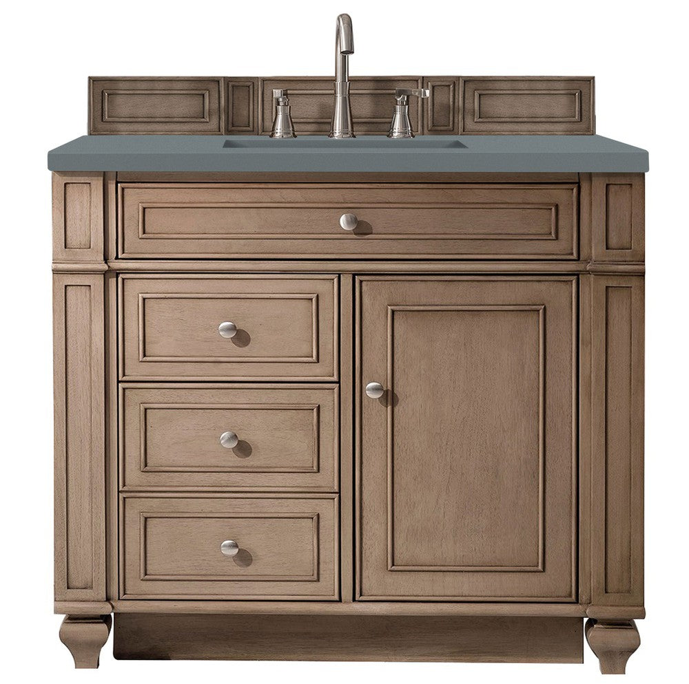 James Martin Vanities Bristol Collection 36 in. Single Vanity in Whitewashed Walnut with Countertop Options