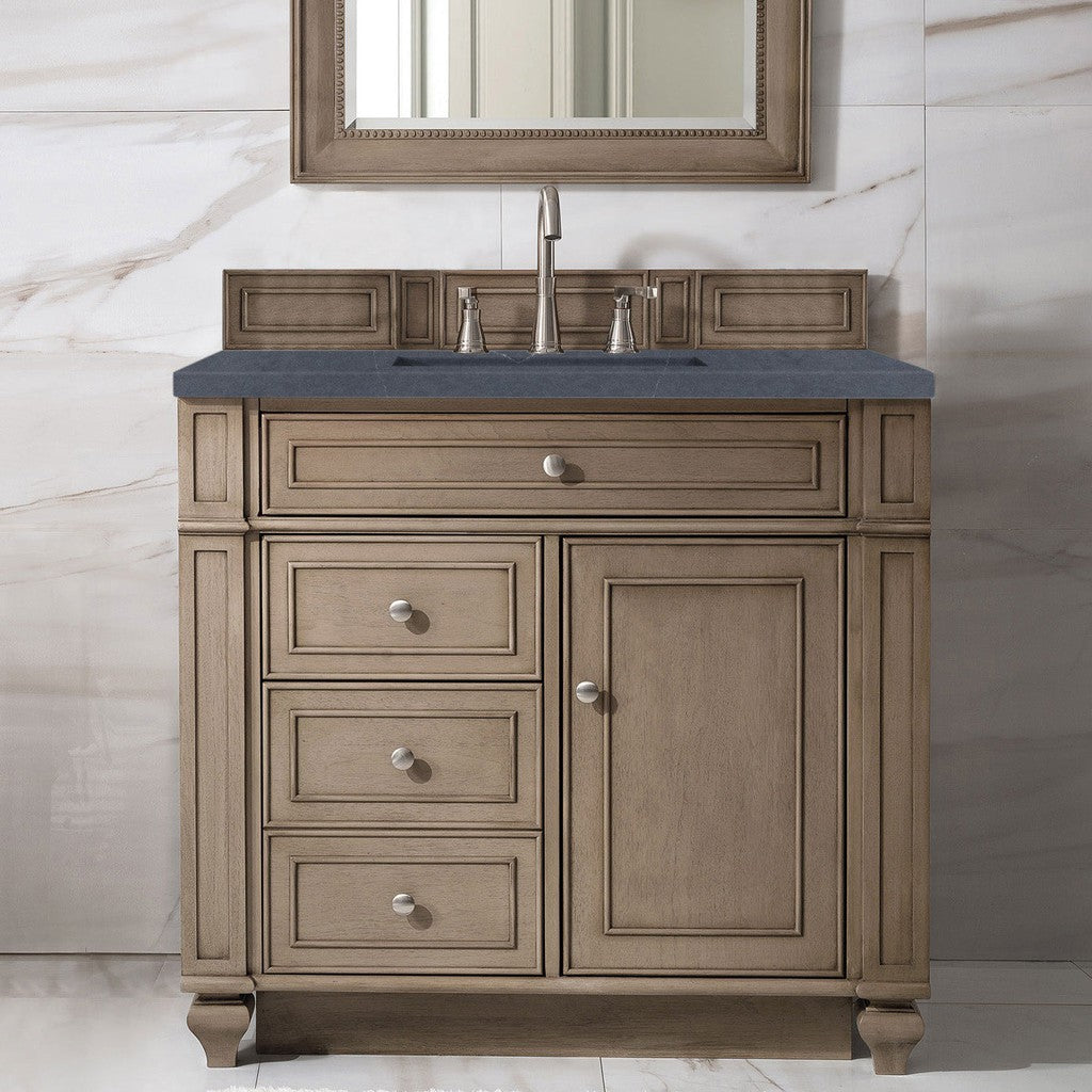 James Martin Vanities Bristol Collection 36 in. Single Vanity in Whitewashed Walnut with Countertop Options 