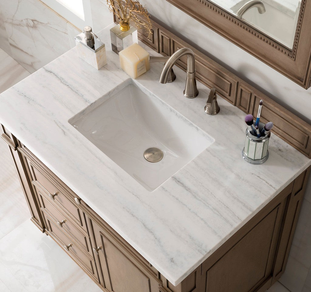 James Martin Vanities Bristol Collection 36 in. Single Vanity in Whitewashed Walnut with Countertop Options