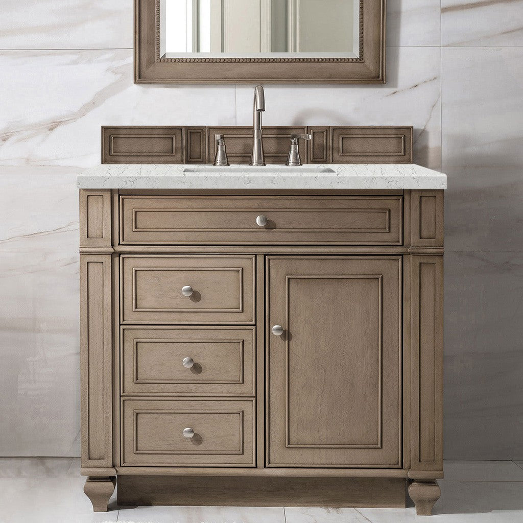 James Martin Vanities Bristol Collection 36 in. Single Vanity in Whitewashed Walnut with Countertop Options 