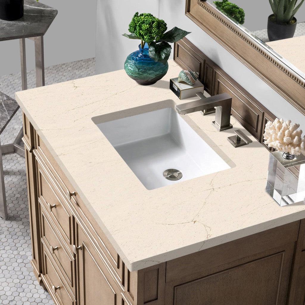 James Martin Vanities Bristol Collection 36 in. Single Vanity in Whitewashed Walnut with Countertop Options